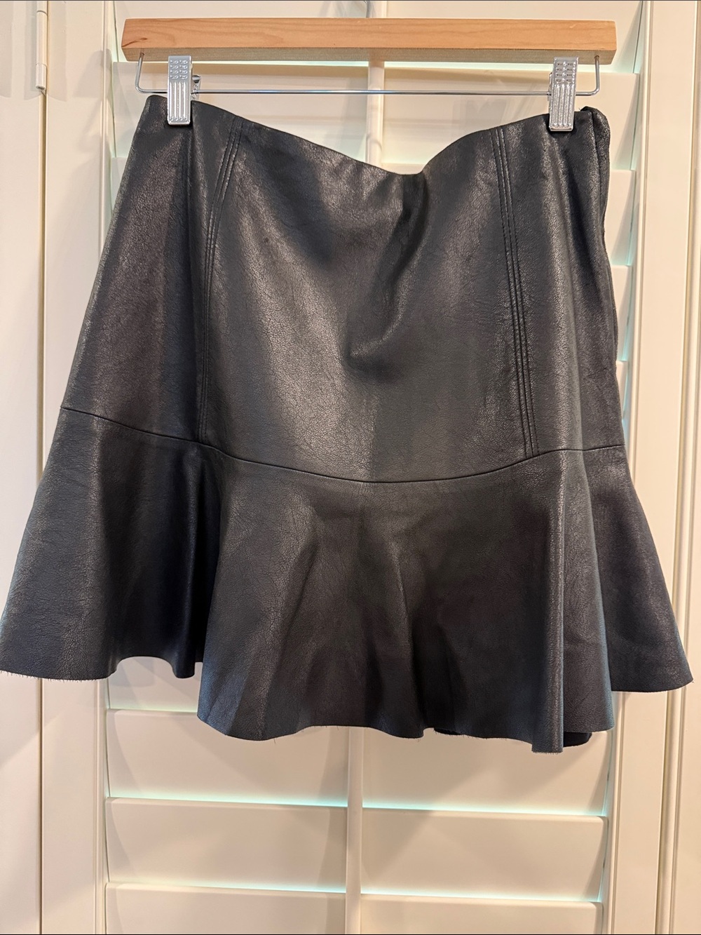 Rebecca Taylor Black Faux Leather Miniskirt